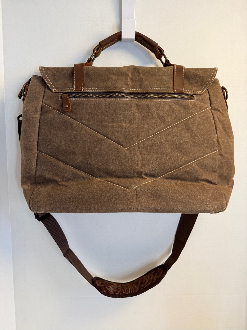 Vintage ZB Messenger Bag waterproof canvas and leather - Picture 9 of 12